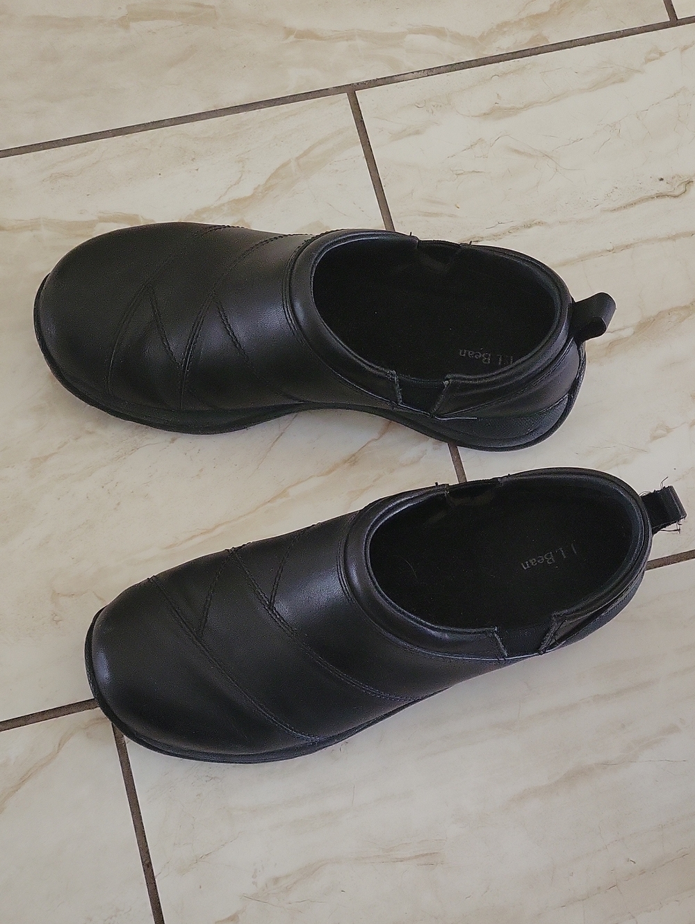 L L Bean Black Slip-On Comfort Leather Shoes